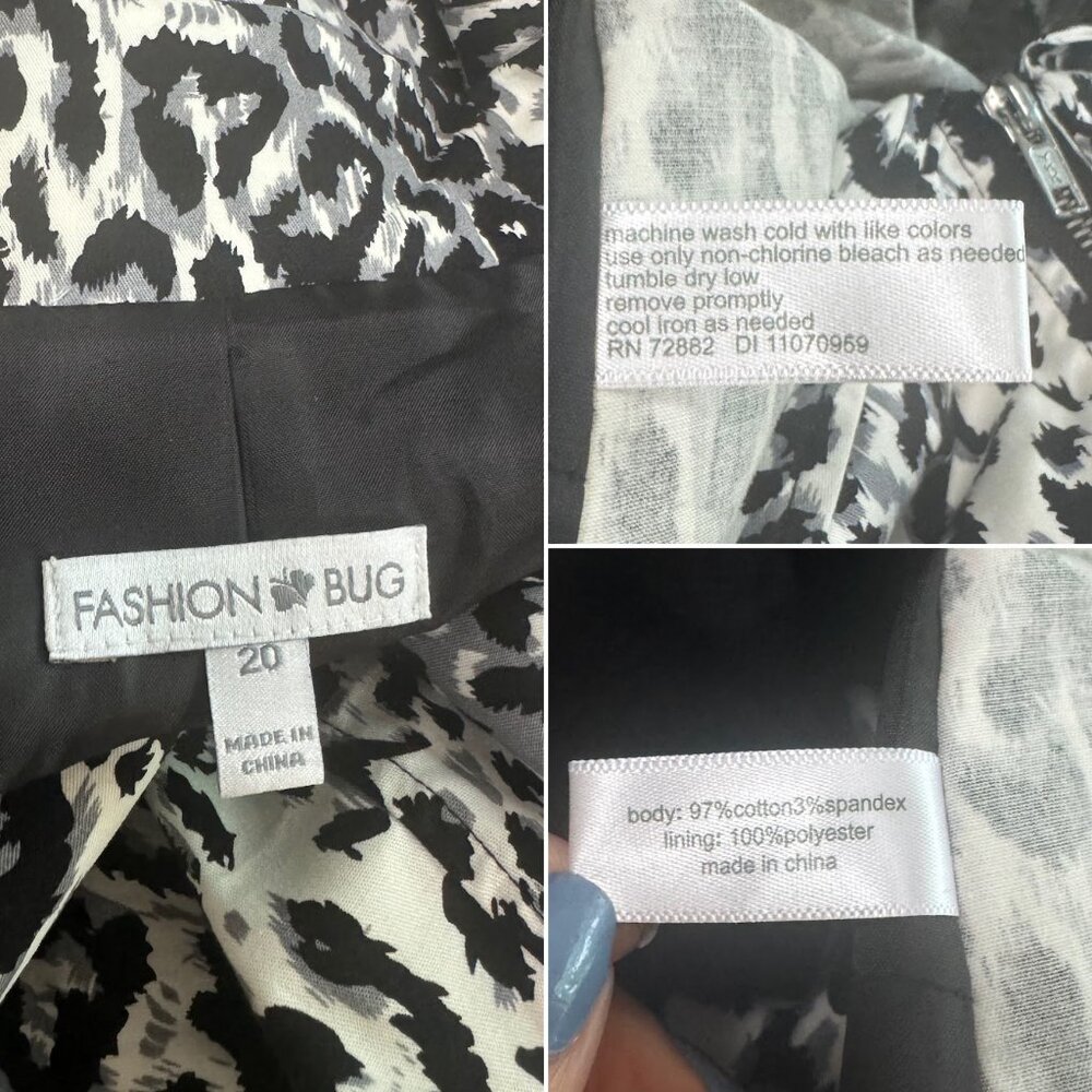 Fashion Bug Women’s Animal Print Zip Front Blazer Jacket Plus Size 20 - Picture 4 of 4
